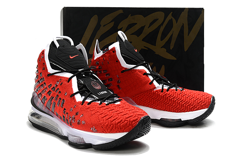 2020 Men Nike Lebron James 17 Red Black White Shoes